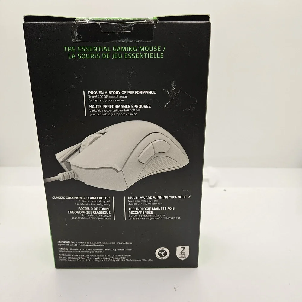 Razer DeathAdder Essential White Wired Gaming Mouse 6400 DPI Ergonomic‎